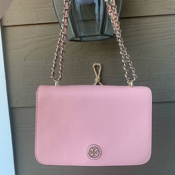 New Tory Burch Saffiano Leather “Channel”Chain Bag - Picture 7 of 16